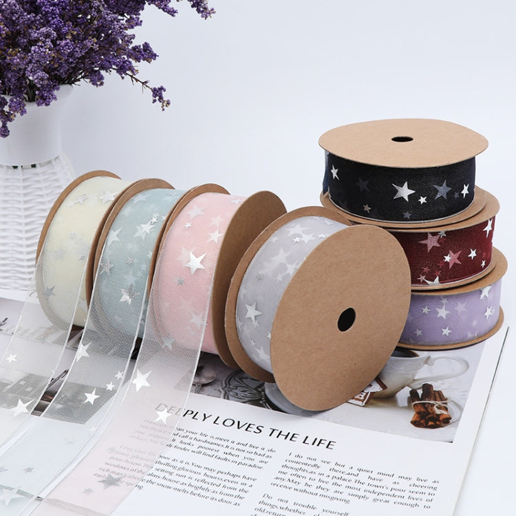 Star Ribbon Wedding Floral Packaging Ribbon, Specification: 2.5 cm(Beige)