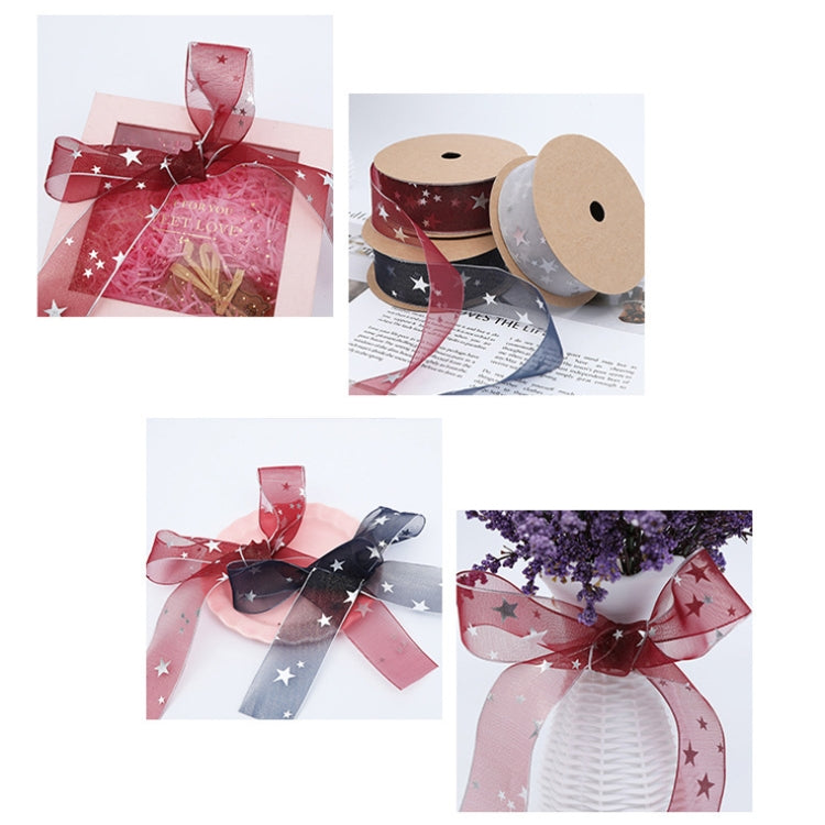 Star Ribbon Wedding Floral Packaging Ribbon, Specification: 2.5 cm(Beige)