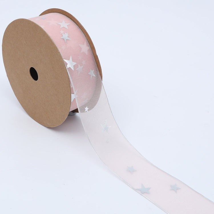 Star Ribbon Wedding Floral Packaging Ribbon, Specification: 4 cm(Pink)