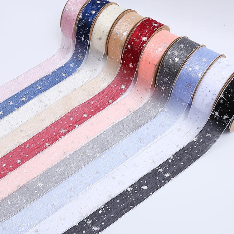 Starry Sky Yarn Ribbon Gift Box Packaging Bow Tie Ribbon, Specification: 4CM(Gold)
