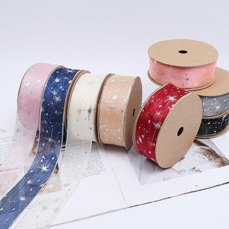 Starry Sky Yarn Ribbon Gift Box Packaging Bow Tie Ribbon, Specification: 4CM(Gold)