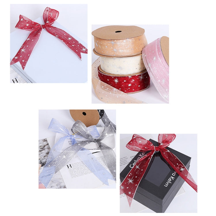 Starry Sky Yarn Ribbon Gift Box Packaging Bow Tie Ribbon, Specification: 4CM(Gold)