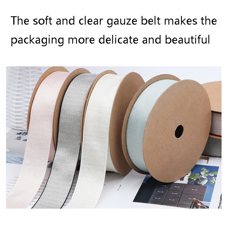 Starry Sky Cotton Ribbon Flower Wrapping Ribbon Baking Cake Bowknot Bandage Florist(Gray)