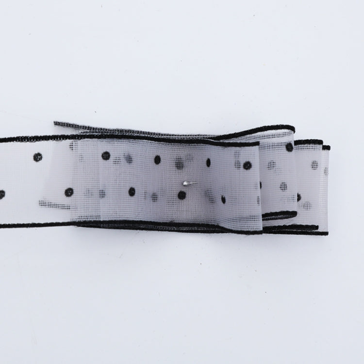 Transparent Snow Dots Yarn Ribbon Gift Box Packaging Material, Specification: 2.5cm(Starry Gray)