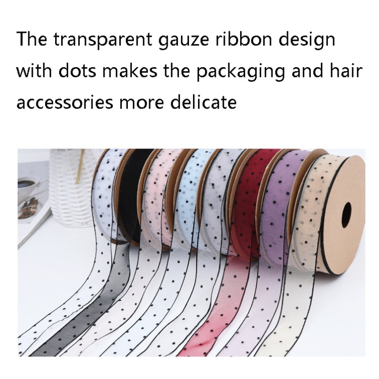 Transparent Snow Dots Yarn Ribbon Gift Box Packaging Material, Specification: 2.5cm(Starry Gray)