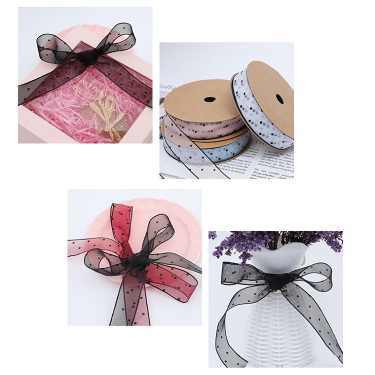Transparent Snow Dots Yarn Ribbon Gift Box Packaging Material, Specification: 2.5cm(Starry Gray)