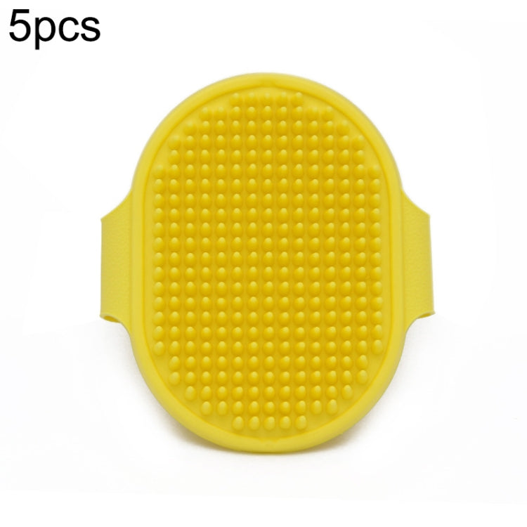 5pcs Pet Bathing Massage Brush For Dogs Cleaning And Beauty Tools(Yellow)