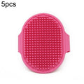 5pcs Pet Bathing Massage Brush For Dogs Cleaning And Beauty Tools(Rose Red)