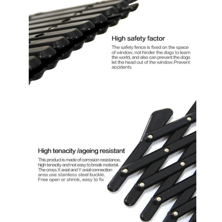 Pet Car Window Protective Fence Car Retractable Protective Fence, Specification: 24x11.8x1.2cm(Black)