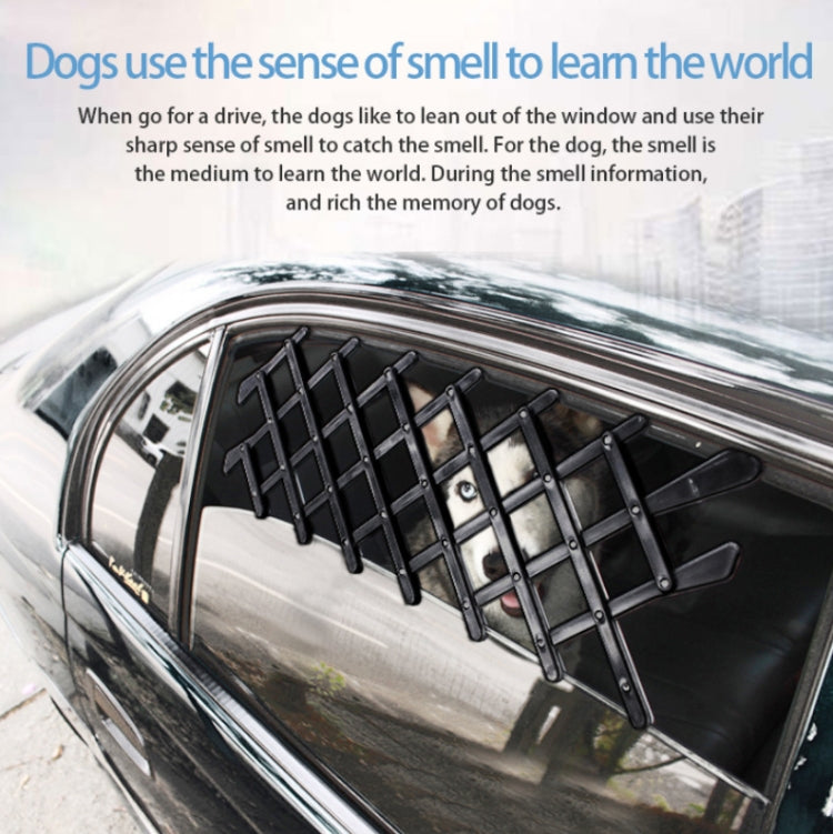 Pet Car Window Protective Fence Car Retractable Protective Fence, Specification: 24x17.7x1.2cm(Black)