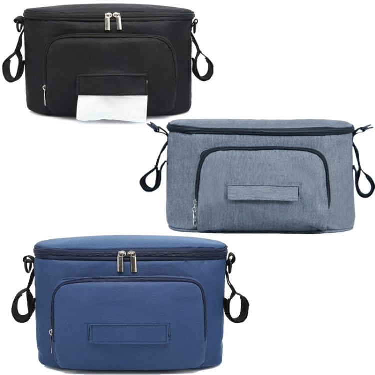 Baby Stroller Bag Mummy Bag Stroller Accessories Hanging Bag(Dark Blue)