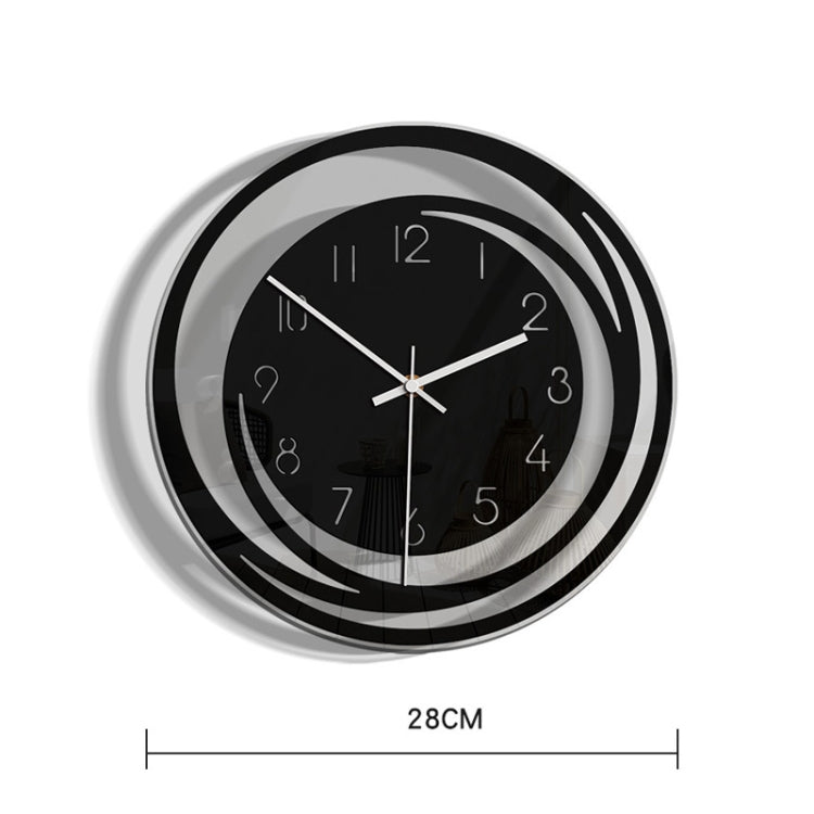 TM009 Home Living Room Decoration Acrylic Wall Clock Transparent Silent Clock(Black)