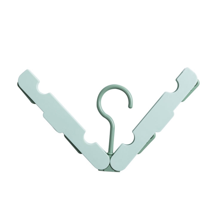 Travel Foldable Portable Clothes Hanger Household Anti-Skid And Windproof Clothes Hanger(Light Green)