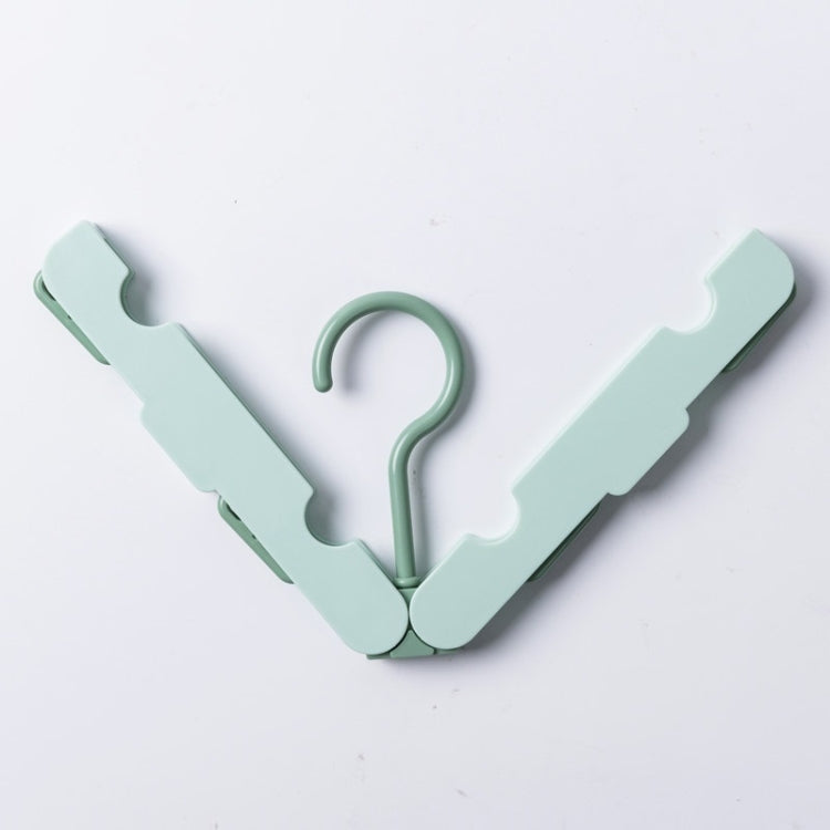 Travel Foldable Portable Clothes Hanger Household Anti-Skid And Windproof Clothes Hanger(Light Green)