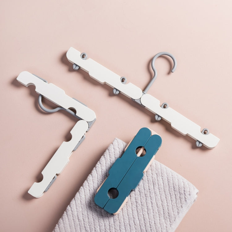 Travel Foldable Portable Clothes Hanger Household Anti-Skid And Windproof Clothes Hanger(Light Green)