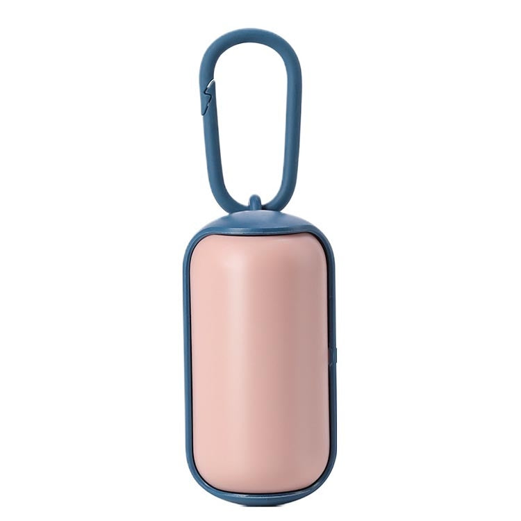 Pet Garbage Box Dog Toilet Picker Dispenser Portable Garbage Bag Cleaning Supplies With 15 Trash Bags(Pink+Indigo)