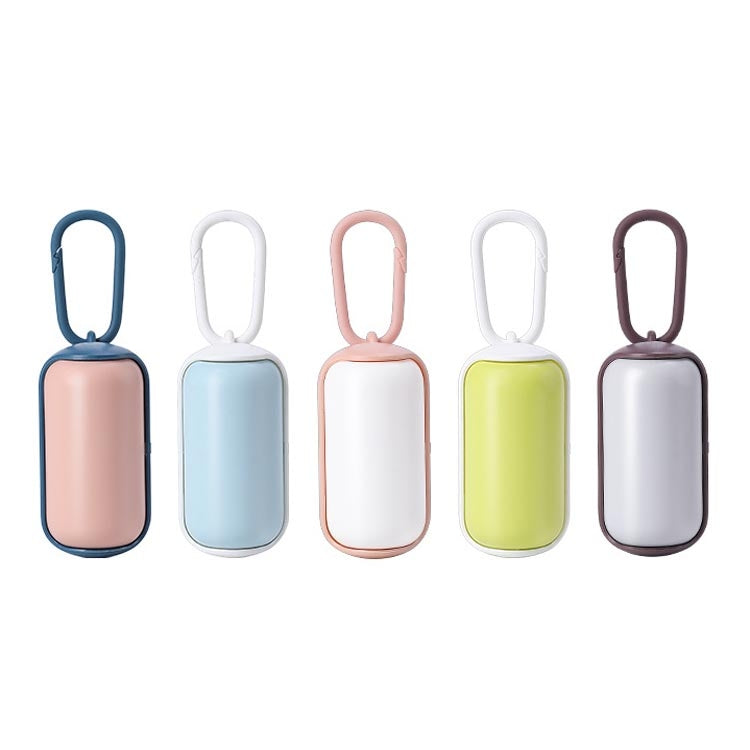 Pet Garbage Box Dog Toilet Picker Dispenser Portable Garbage Bag Cleaning Supplies With 15 Trash Bags(Pink+Indigo)