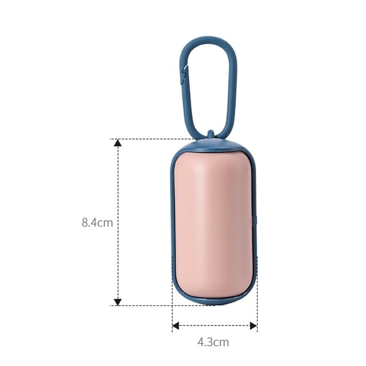 Pet Garbage Box Dog Toilet Picker Dispenser Portable Garbage Bag Cleaning Supplies With 15 Trash Bags(Pink+White)