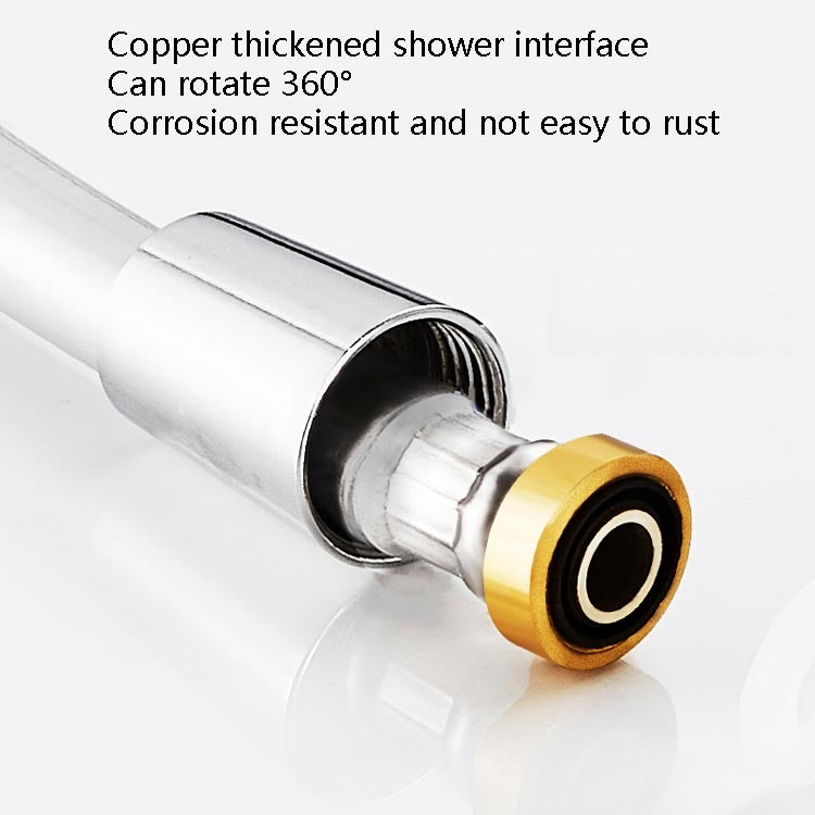 Shower Hose Water Heater Rain Shower Bathroom Stainless Steel Shower PVC Nozzle Hose, Specification: 1.5m Silver