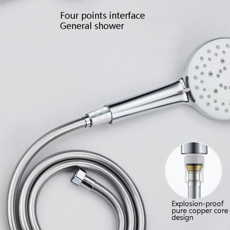 Shower Hose Water Heater Rain Shower Bathroom Stainless Steel Shower PVC Nozzle Hose, Specification: 1.5m Silver