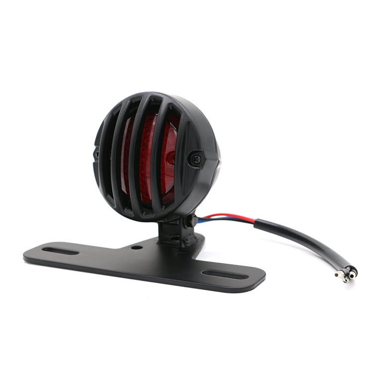 Universal Retro Waning Tail Light Motorcycle Modified Rear Tail Light Brake Light(Black)