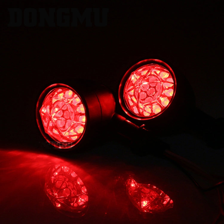 1pair Motorcycle Universal Retro LED Turn Signal Light(Black Shell Yellow Cover)