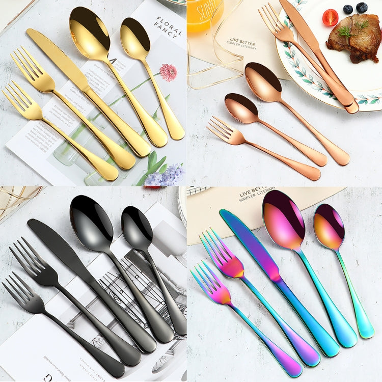 20 in 1 Stainless Steel Cutlery Steak Cutlery Set, Specification: Rose Gold
