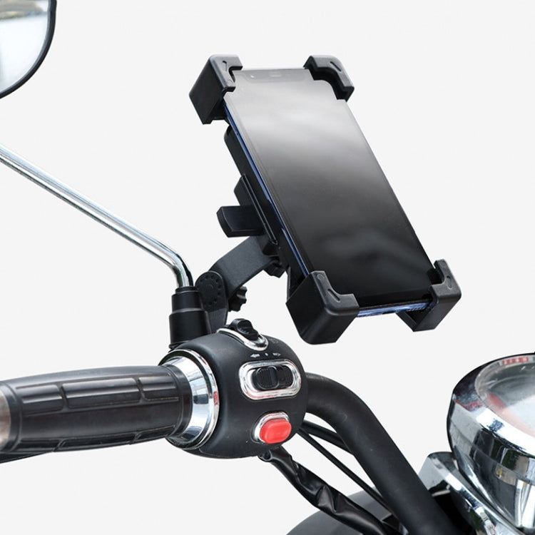 WHEEL UP Bicycle Automatic Bracket Motorcycle Mobile Phone Bicycle Navigation Rack(Upgrade-Rearview Mirror)
