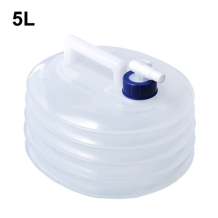 PE Folding Water Bag Shrink Bucket Outdoor Portable Water Bottle, Capacity: 5L(Blue Cover)