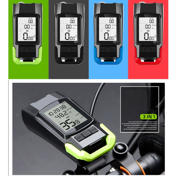 3 In 1 Wireless Bicycle Code Meter Lamp Strong Light Front Light, Colour: Upgrade Floating (Black)