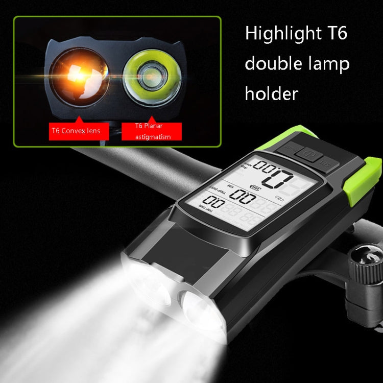 3 In 1 Wireless Bicycle Code Meter Lamp Strong Light Front Light, Colour: Black Upgrade Floating + Tail Light