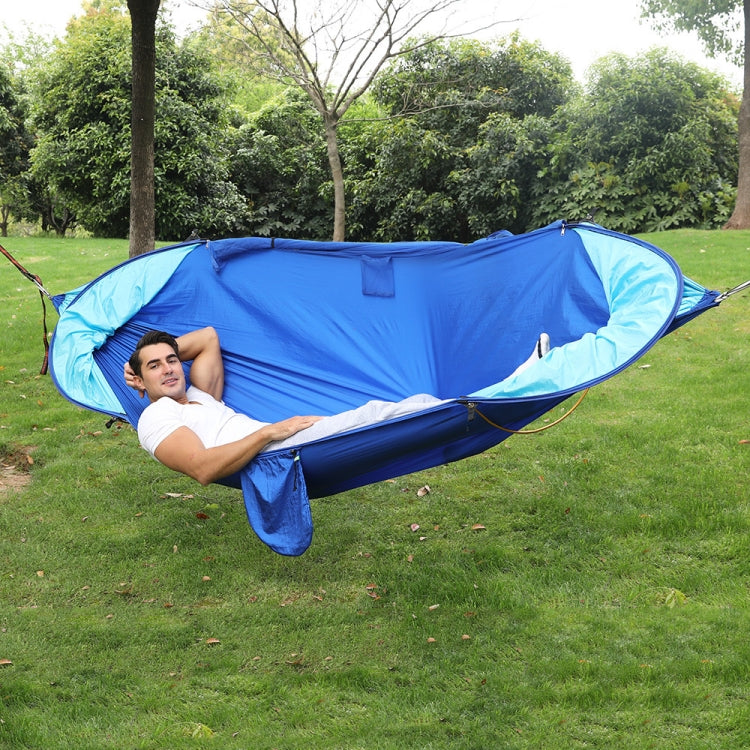 Anti-Rollover Automatic Quick-Opening Mosquito Net Hammock Outdoor Camping Double Anti-Mosquito Hammock, Size: 290x140cm(Blue)
