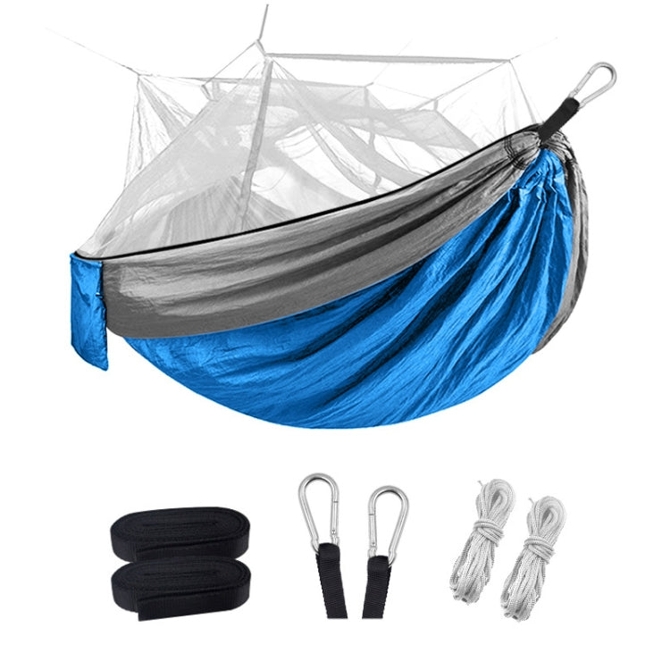 Encryption Mosquito Net Hammock Outdoor Camping Anti-Mosquito Net Gauze Hammock, Size: 260x140cm(Dark Blue Grey)