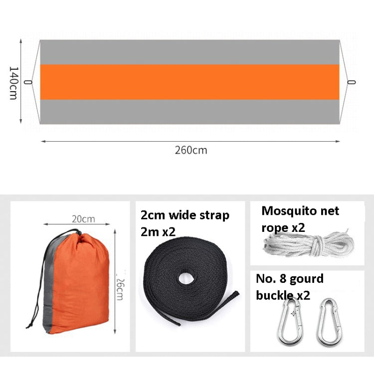 Encryption Mosquito Net Hammock Outdoor Camping Anti-Mosquito Net Gauze Hammock, Size: 260x140cm(Dark Blue Grey)