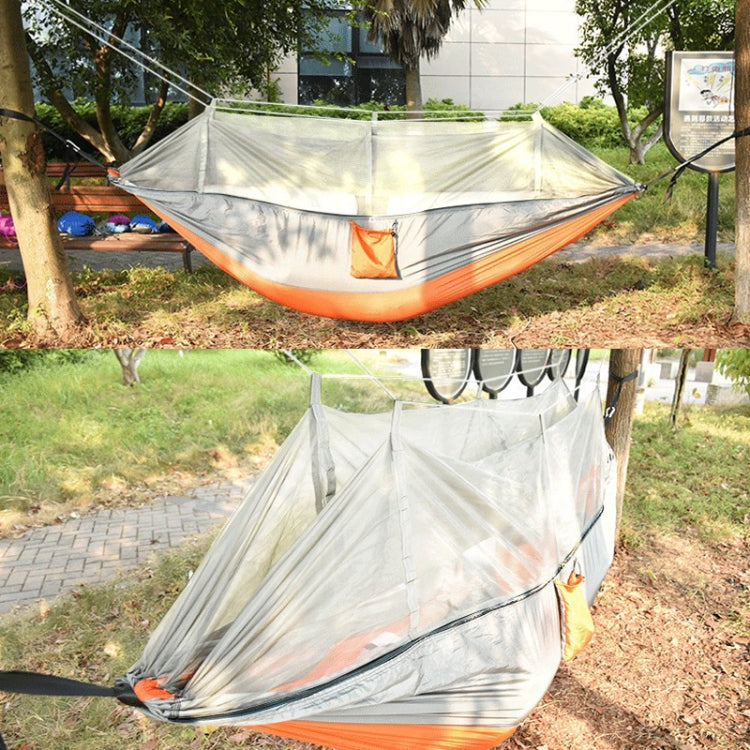 Encryption Mosquito Net Hammock Outdoor Camping Anti-Mosquito Net Gauze Hammock, Size: 260x140cm(Dark Blue Grey)