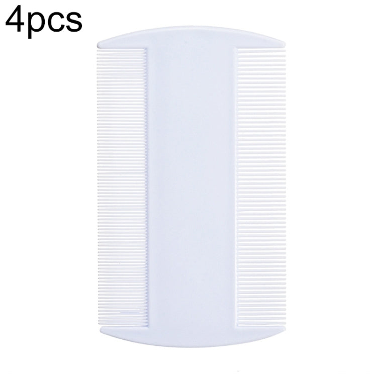 4pcs Pet Comb Double-Sided Comb Dog Cleaning Supplies Cat Comb Pet Grooming Supplies(White)