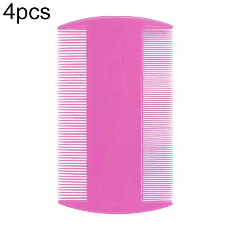4pcs Pet Comb Double-Sided Comb Dog Cleaning Supplies Cat Comb Pet Grooming Supplies(Purple)