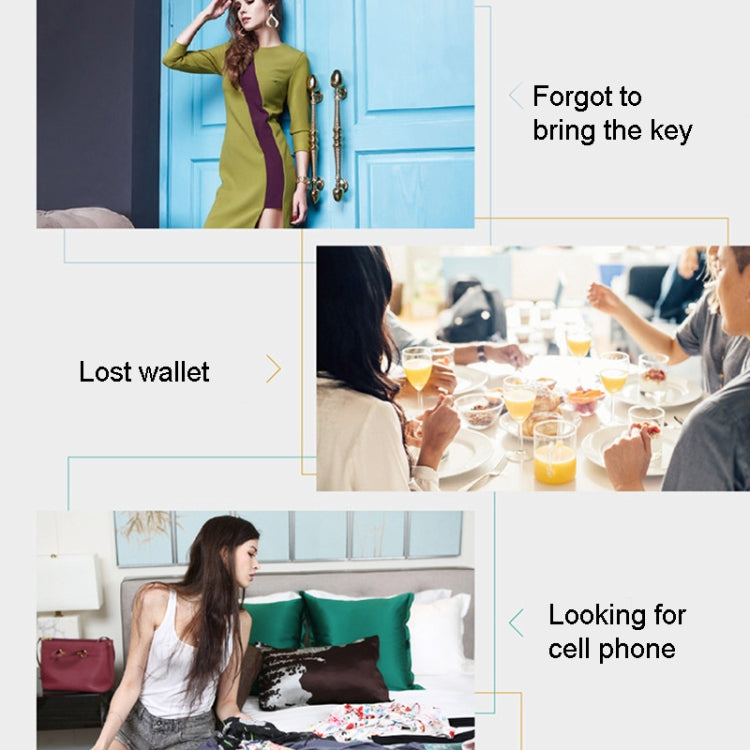 2 PCS  HYC-05 Round Bluetooth Anti-Lost Device Mobile Phone Key Two-Way Object Finding Alarm( Blue)