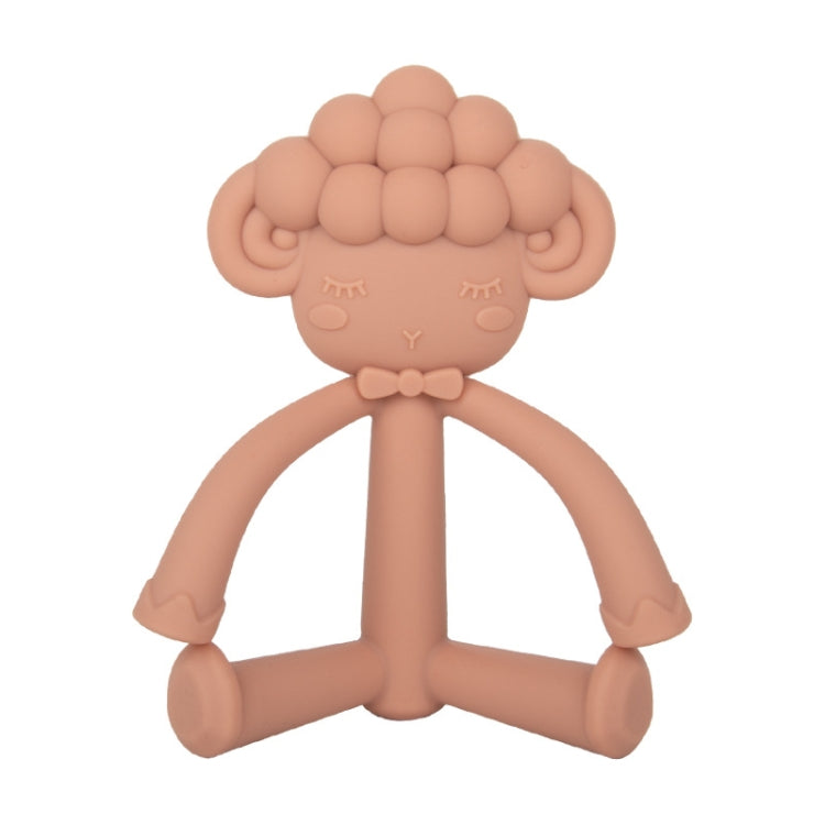 Three-Dimensional Cartoon Silicone Baby Teether Molar Rods Children Toys Maternal And Child Supplies(Coffee  Sheep)