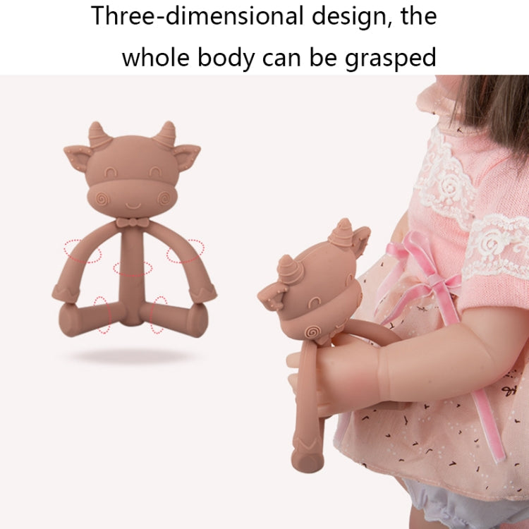 Three-Dimensional Cartoon Silicone Baby Teether Molar Rods Children Toys Maternal And Child Supplies(Coffee  Sheep)
