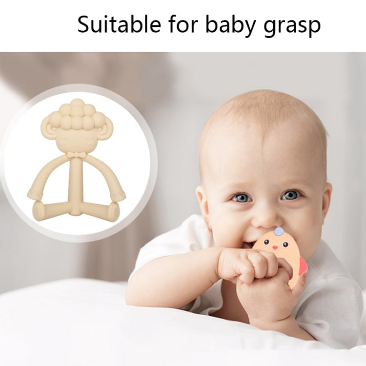 Three-Dimensional Cartoon Silicone Baby Teether Molar Rods Children Toys Maternal And Child Supplies(Coffee  Sheep)