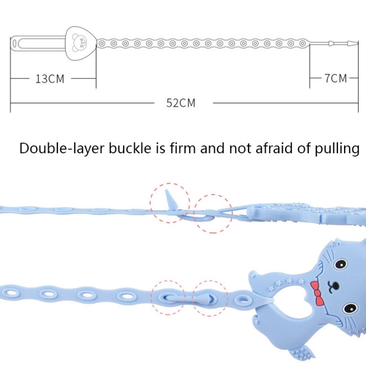 M010087 Silicone Baby Teether Anti-Dropping Chain Children Pacifier Anti-Dropping Strap(Blue)