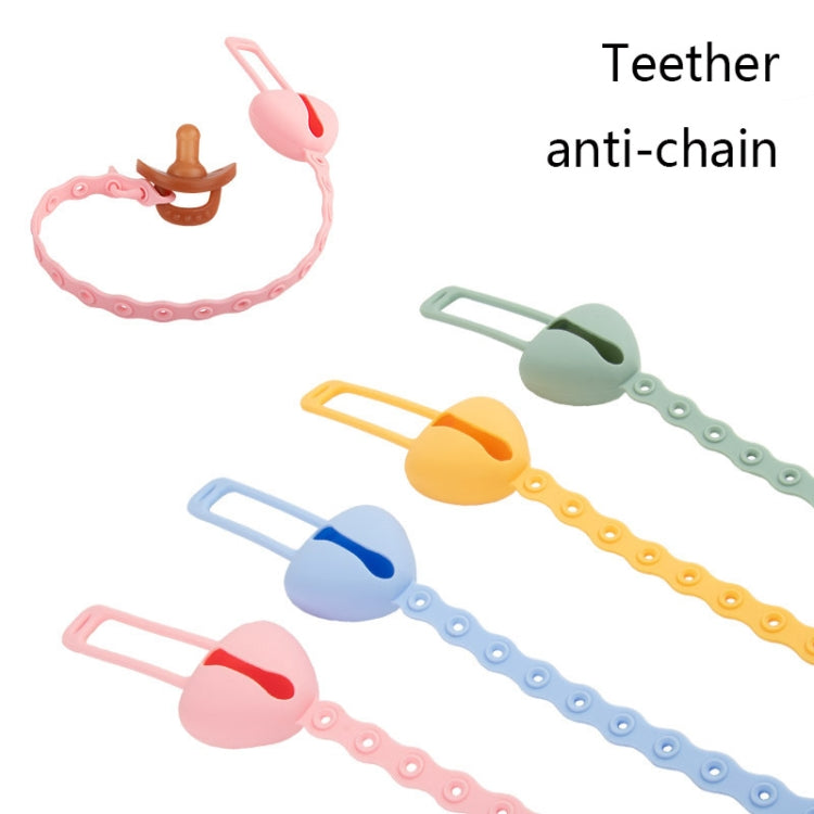 M010087 Silicone Baby Teether Anti-Dropping Chain Children Pacifier Anti-Dropping Strap(Pink)