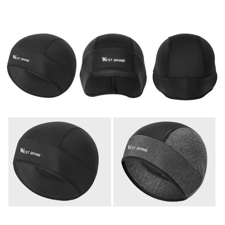 WEST BIKING Summer Riding Ice Silk Cap Windproof Hood Thin Inner Cap Breathable And Quick-Drying Helmet Lining Cap, Size: One Size(Black)