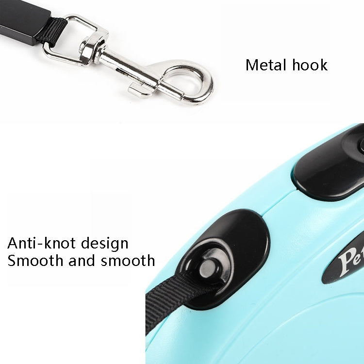 Pet Leash Automatic Retractable Dog Leash 5m(Dark Blue)