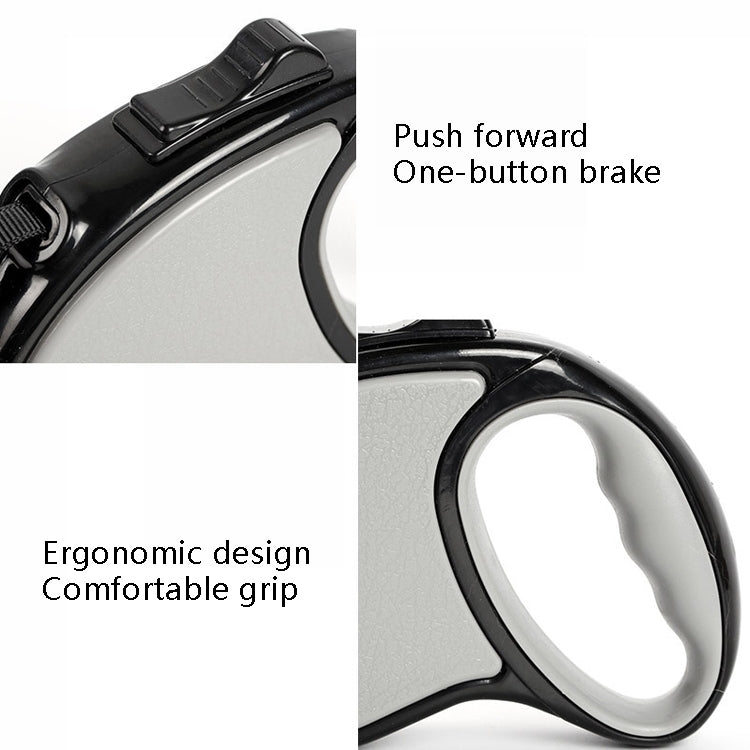 Traction Rope Automatic Retractable Tractor Portable Dog Leash Large 5m(Gray)