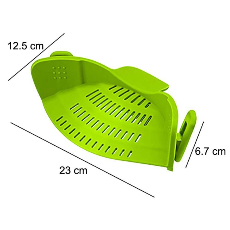 Wide Mouth Silicone Drainer Pot Side Drain To Block Fruit Noodle Strainer(Green)