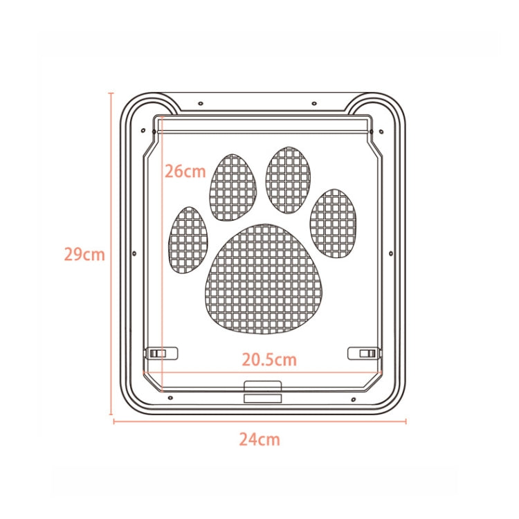 Pet Supplies Dog Paw Print Door Bite-Proof Small Dog Cat Screen Window Door Cat And Dog Door(Black)