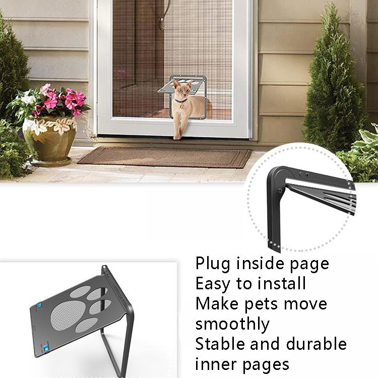 Pet Supplies Dog Paw Print Door Bite-Proof Small Dog Cat Screen Window Door Cat And Dog Door(Black)