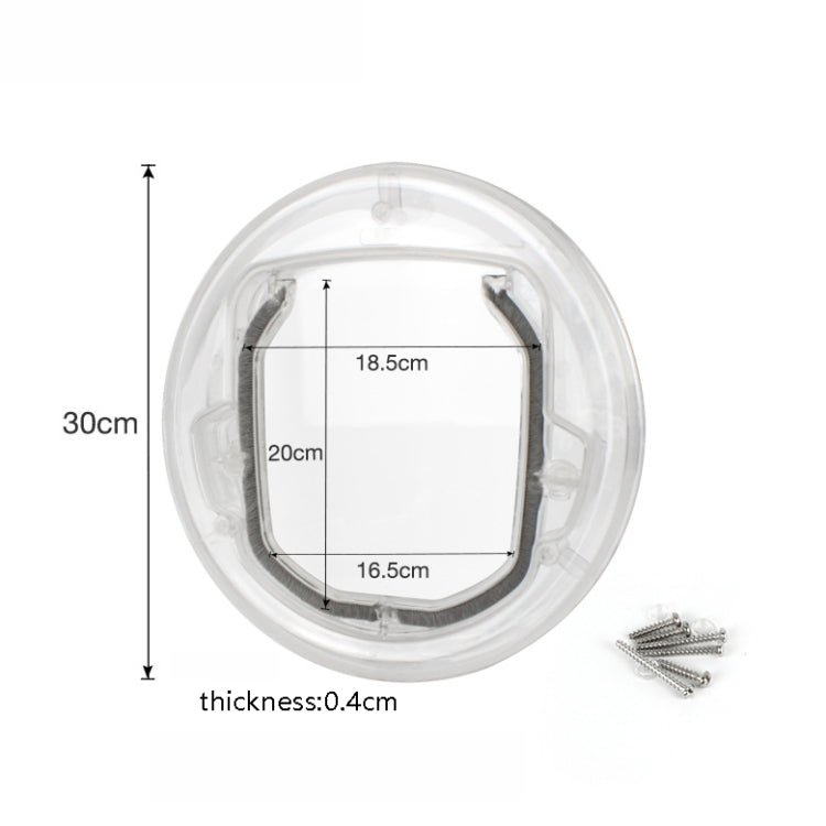 Pet Supplies PC Material Round Glass Door Cat Puppy Door Hole(Transparent)